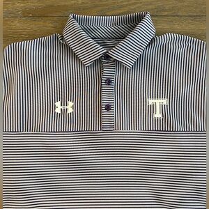Under Armour Gray and Purple Striped Polo Shirt Size L‎ Gently Worn